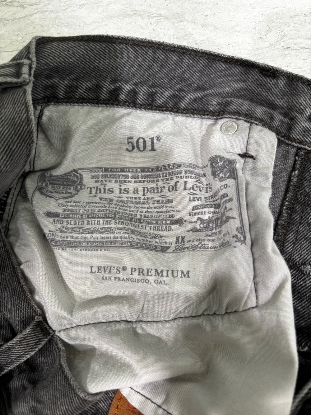 Levi's 501 Charcoal Straight-Leg Jeans
